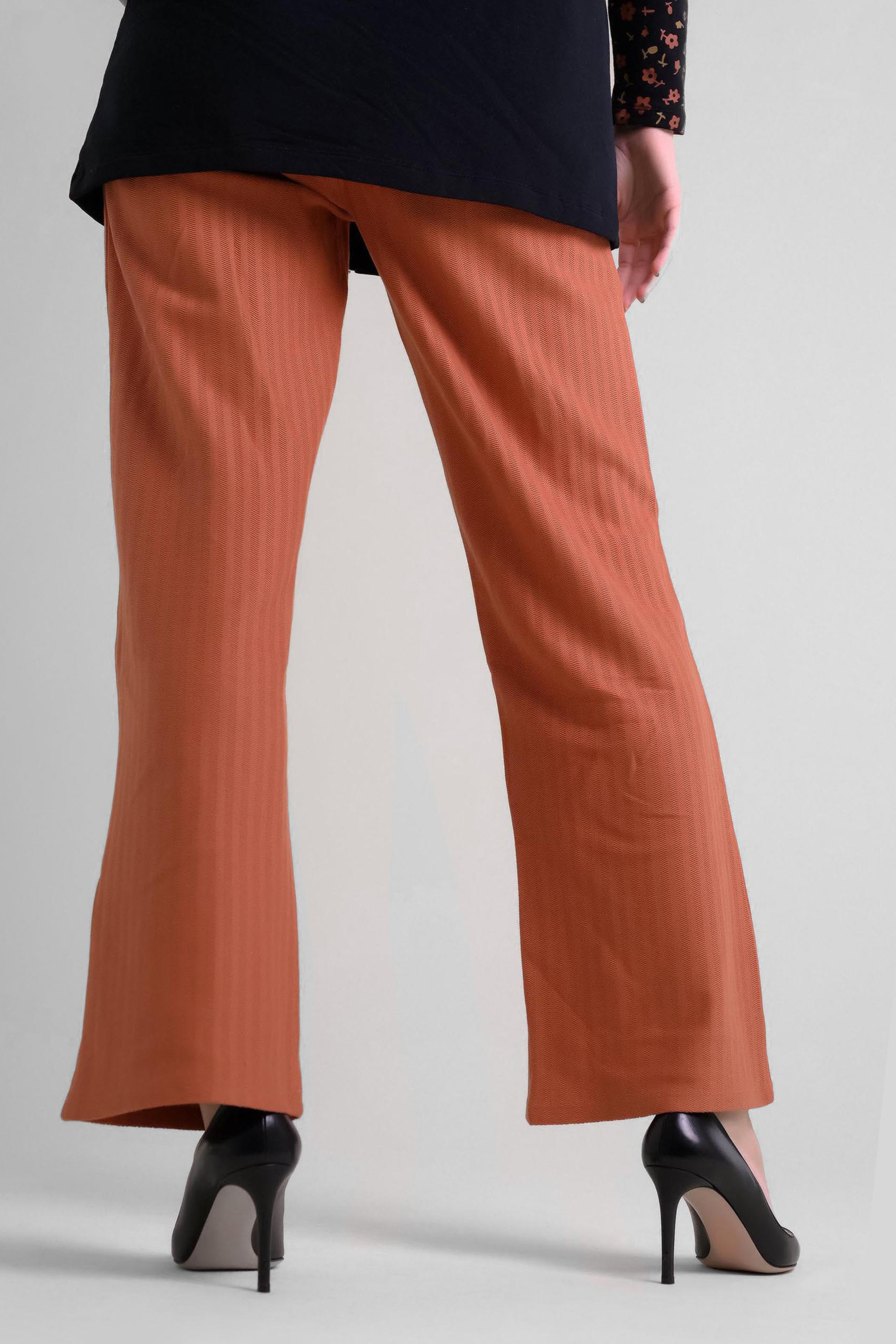 Womens Herringbone Wide Leg Trouser