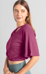 Women Knot Details V-Neck Bell Sleeve Top