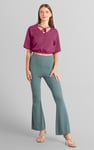 Women Knot Details V-Neck Bell Sleeve Top