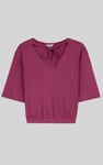 Women Knot Details V-Neck Bell Sleeve Top