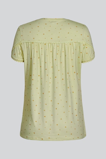 Golden Printed cap sleeve Jersey tops