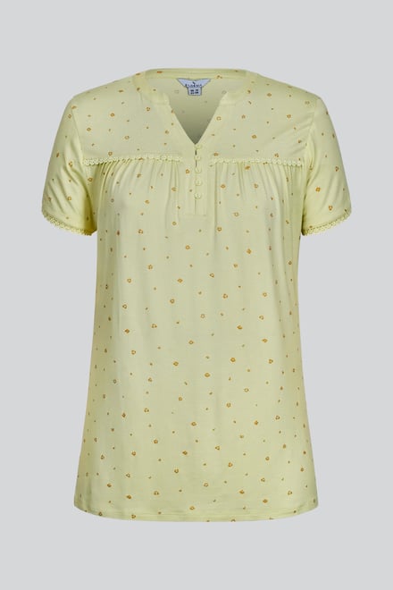 Golden Printed cap sleeve Jersey tops
