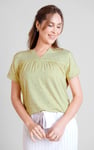 Golden Printed cap sleeve Jersey tops