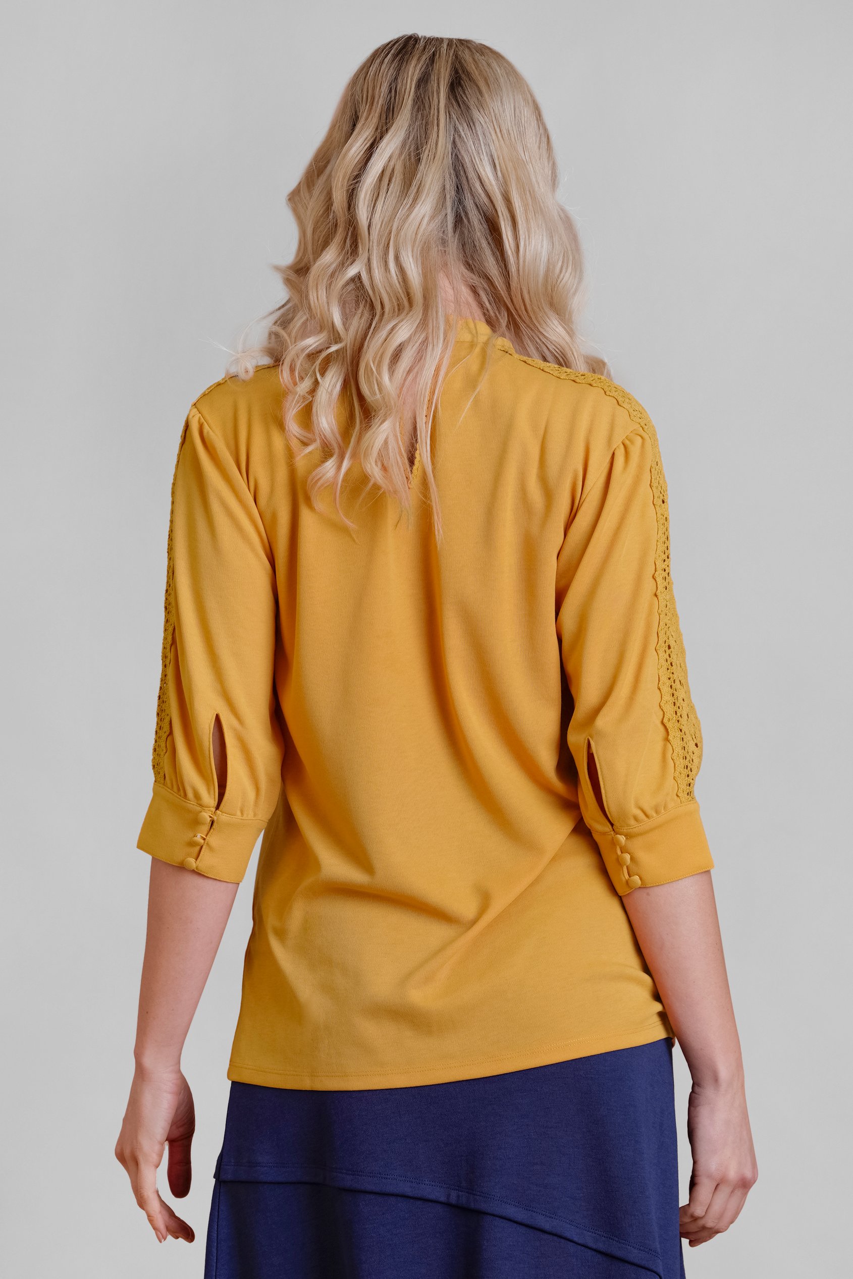Women's Lace Detailed Three-Quarter Sleeve Tops