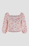 Floral Bardot Smocked Crop Top