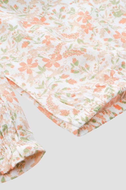 Floral Bardot Smocked Crop Top