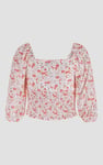 Floral Bardot Smocked Crop Top