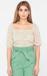 Floral Bardot Smocked Crop Top