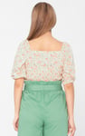 Floral Bardot Smocked Crop Top