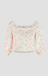 Floral Bardot Smocked Crop Top