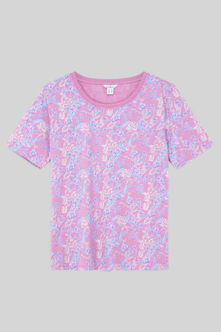 Crayon Leaf Printed T-Shirt