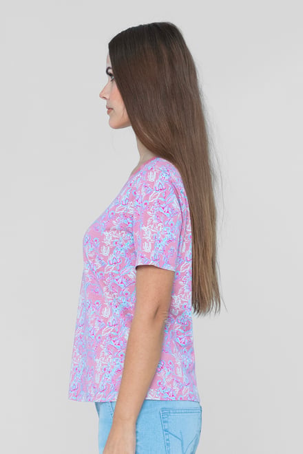 Crayon Leaf Printed T-Shirt