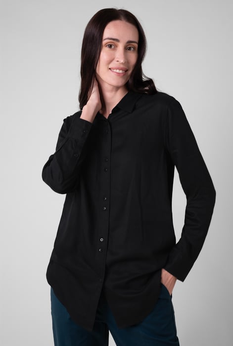 Womens Black Viscose Formal Shirt