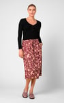 Womens Floral Print Midi Skirt