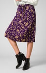 Womens Floral Print Midi Skirt