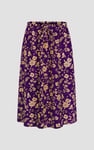 Womens Floral Print Midi Skirt