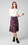 Womens Floral Print Midi Skirt