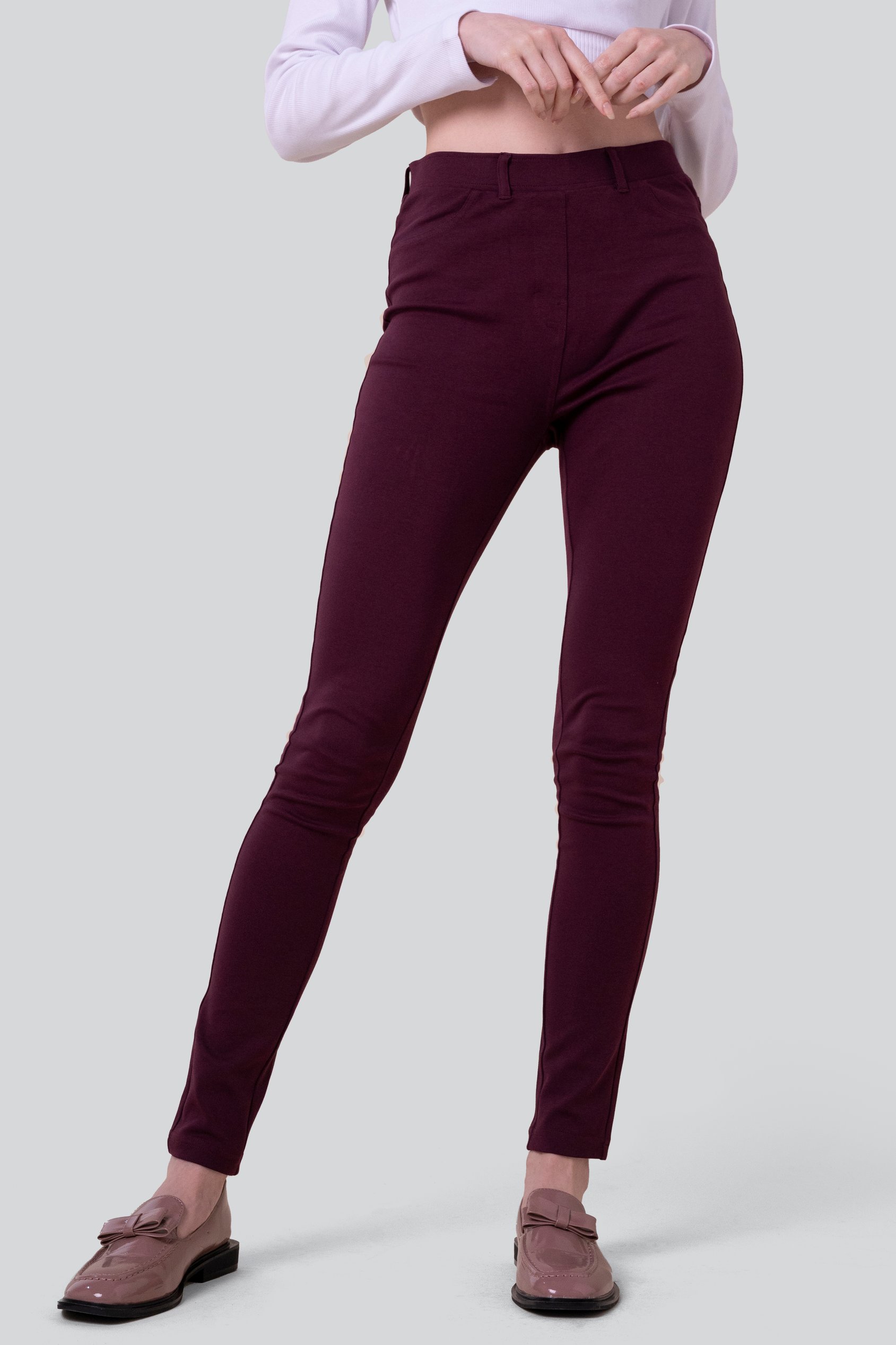 Enorsia Women's Red Jersey Skinny Jeggings - Uk 14