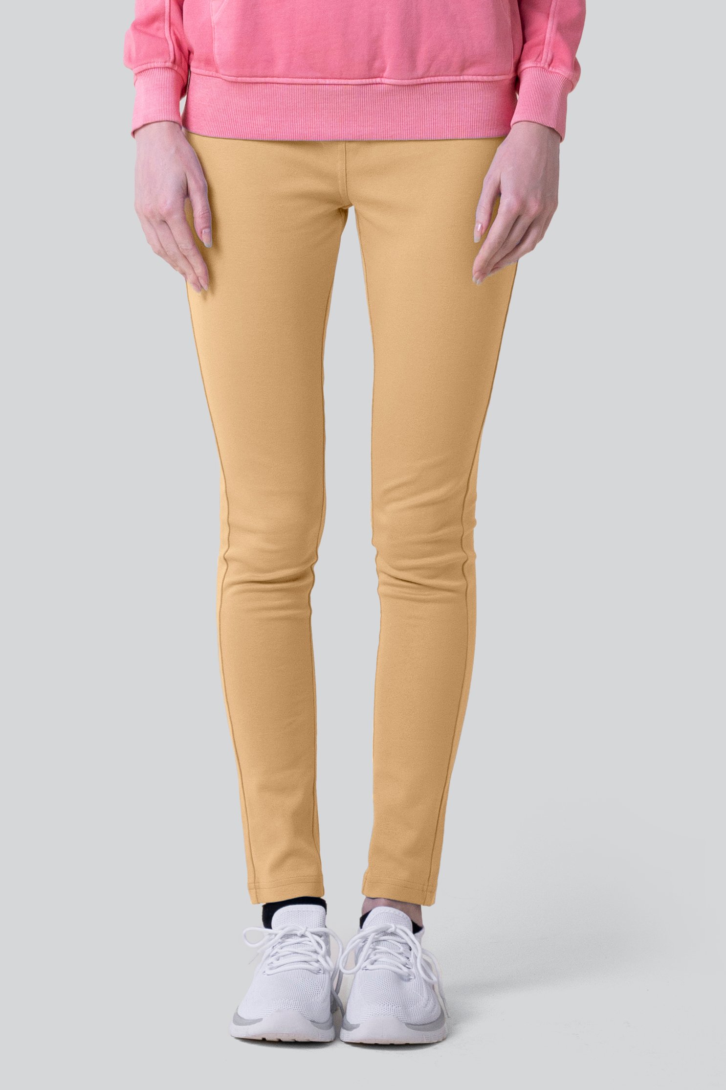 Enorsia Women's Yellow Jersey Skinny Jeggings - Uk 14