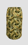 Womens Ruched Warp Midi Skirt