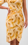 Womens Ruched Warp Midi Skirt