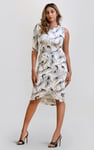 Womens Ruched Warp Midi Skirt