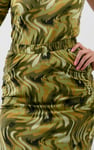 Womens Ruched Warp Midi Skirt