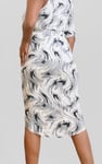Womens Ruched Warp Midi Skirt