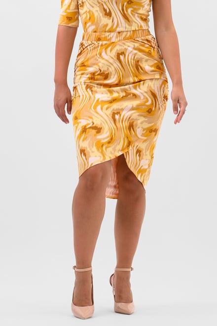 Womens Ruched Warp Midi Skirt