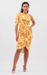 Womens Ruched Warp Midi Skirt