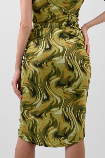 Womens Ruched Warp Midi Skirt