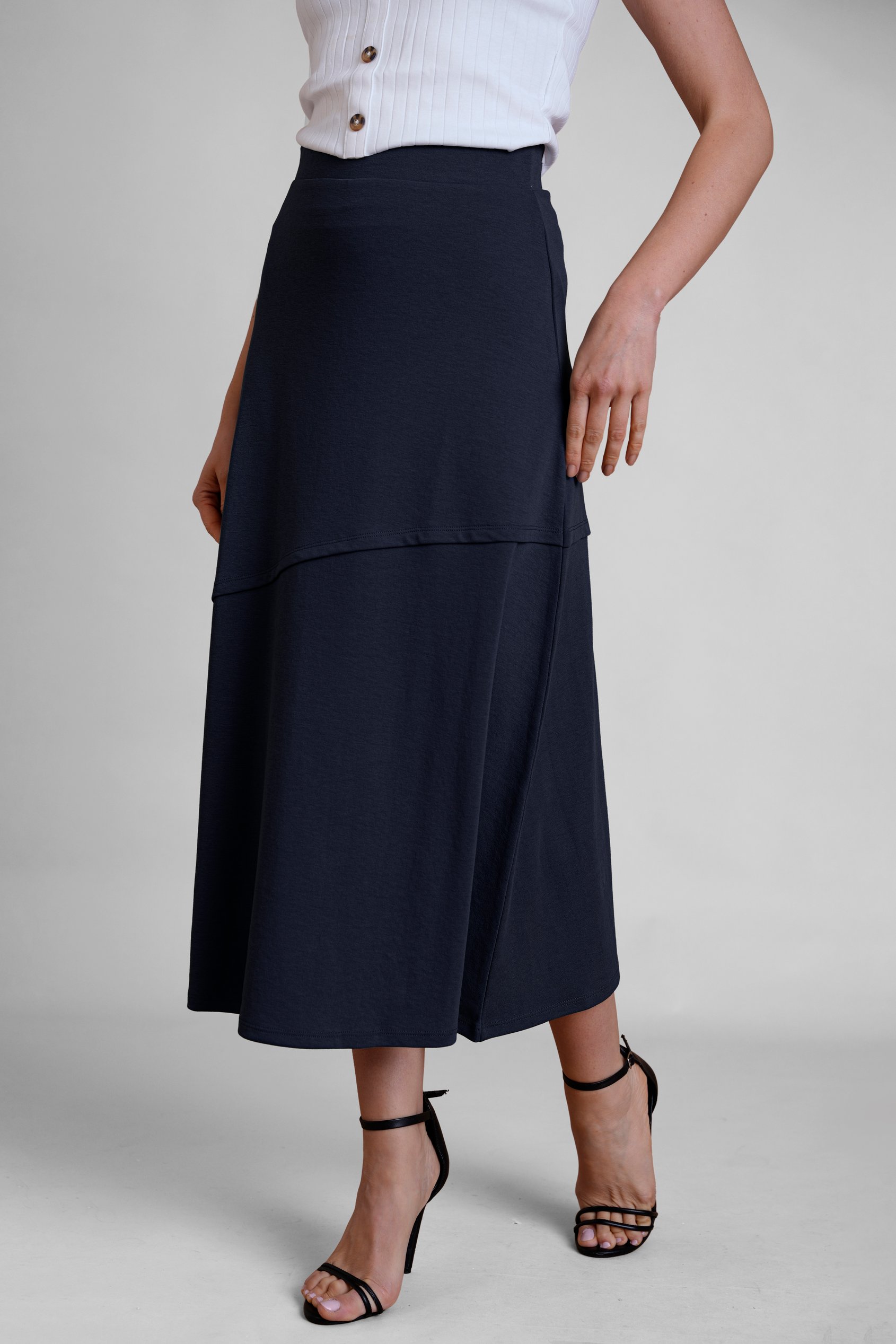 Classic Seam Detail Jersey Skirt