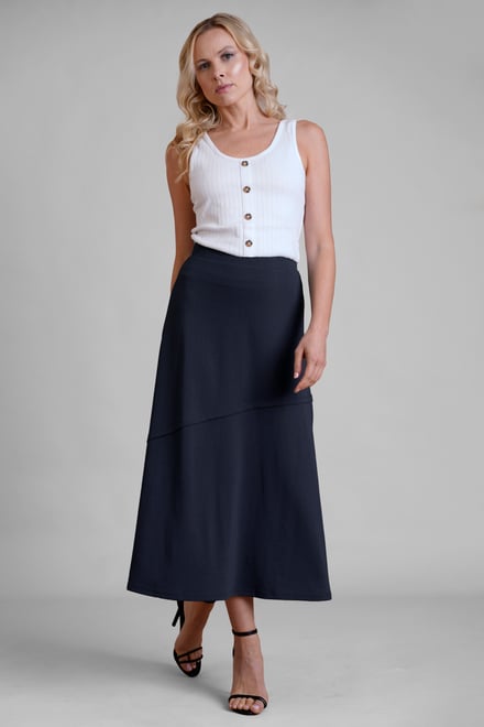 Classic Seam Detail Jersey Skirt