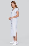 Button Front Printed Ribbed Midi dress