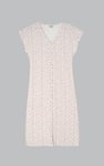 Button Front Printed Ribbed Midi dress