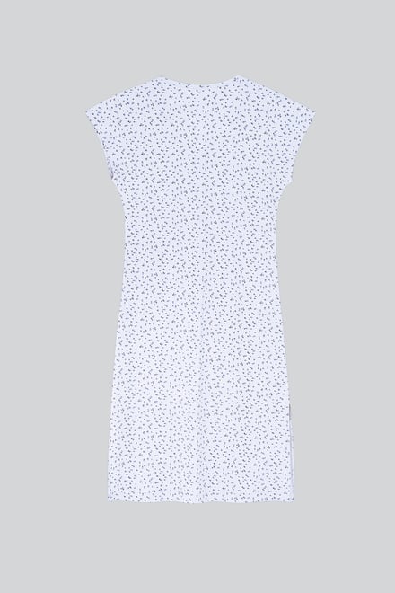 Button Front Printed Ribbed Midi dress