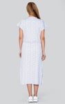 Button Front Printed Ribbed Midi dress