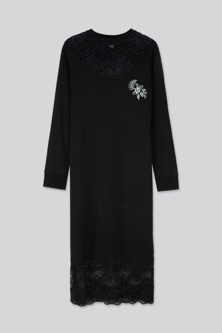 Lace Detail Long Sleeve Bodycon Dress