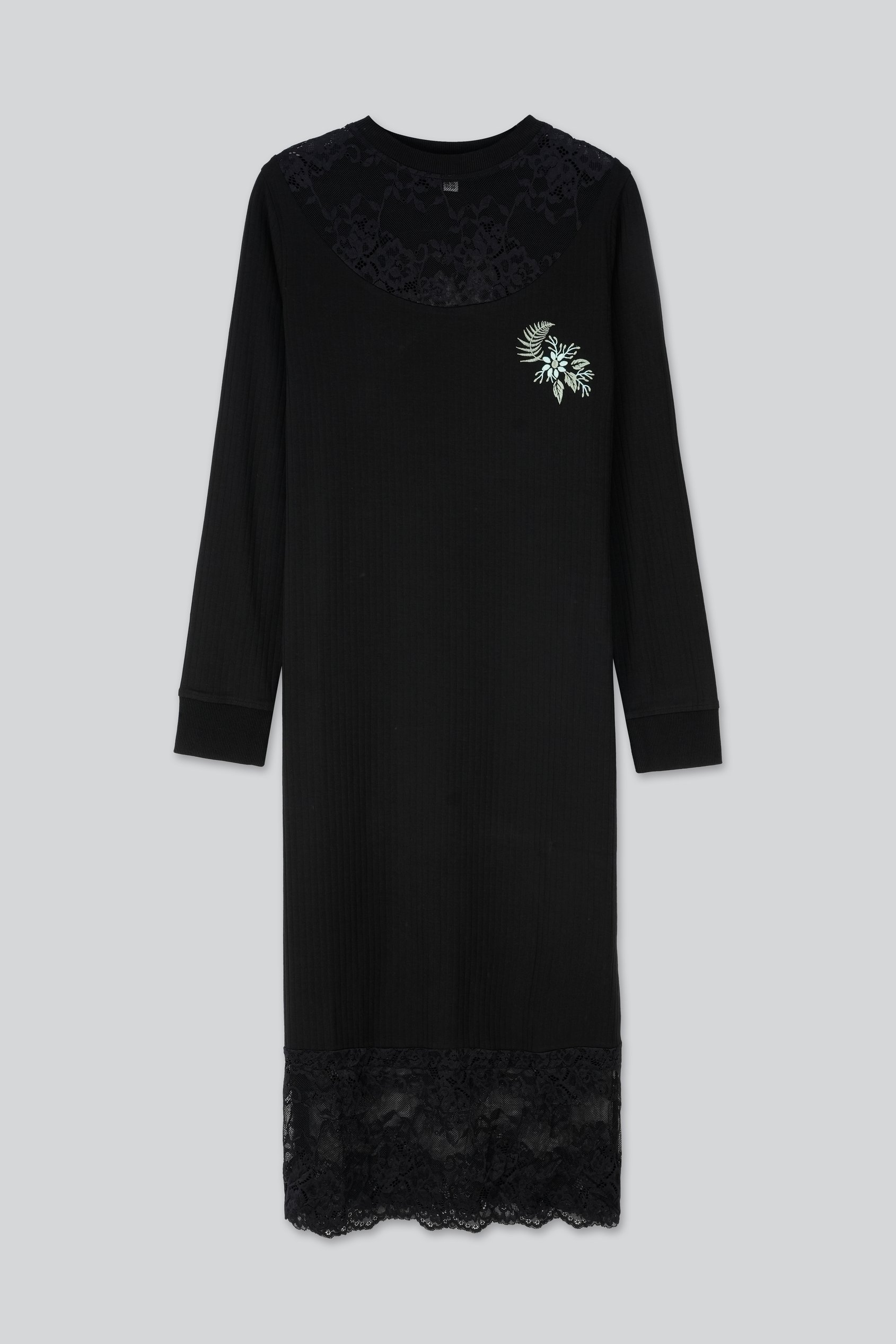 Lace Detail Long Sleeve Bodycon Dress