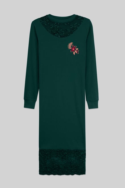 Lace Detail Long Sleeve Bodycon Dress