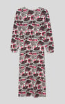 Women Abstract Print Wide Neck Midi Dress