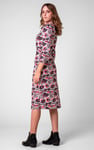 Women Abstract Print Wide Neck Midi Dress
