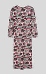 Women Abstract Print Wide Neck Midi Dress