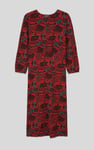 Women Abstract Print Wide Neck Midi Dress