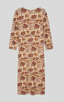Women Abstract Print Wide Neck Midi Dress