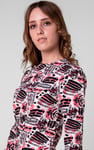 Women Abstract Print Wide Neck Midi Dress