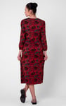 Women Abstract Print Wide Neck Midi Dress