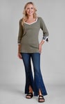 Sweetheart Neck  Embroidered Long Sleeves Tops