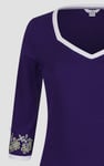 Sweetheart Neck  Embroidered Long Sleeves Tops