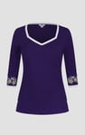 Sweetheart Neck  Embroidered Long Sleeves Tops